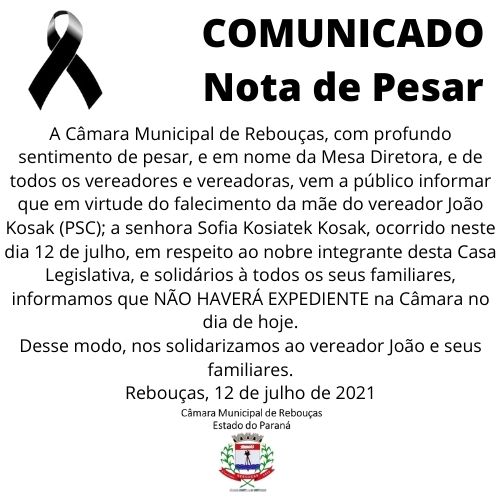 COMUNICADO - Nota de Pesar